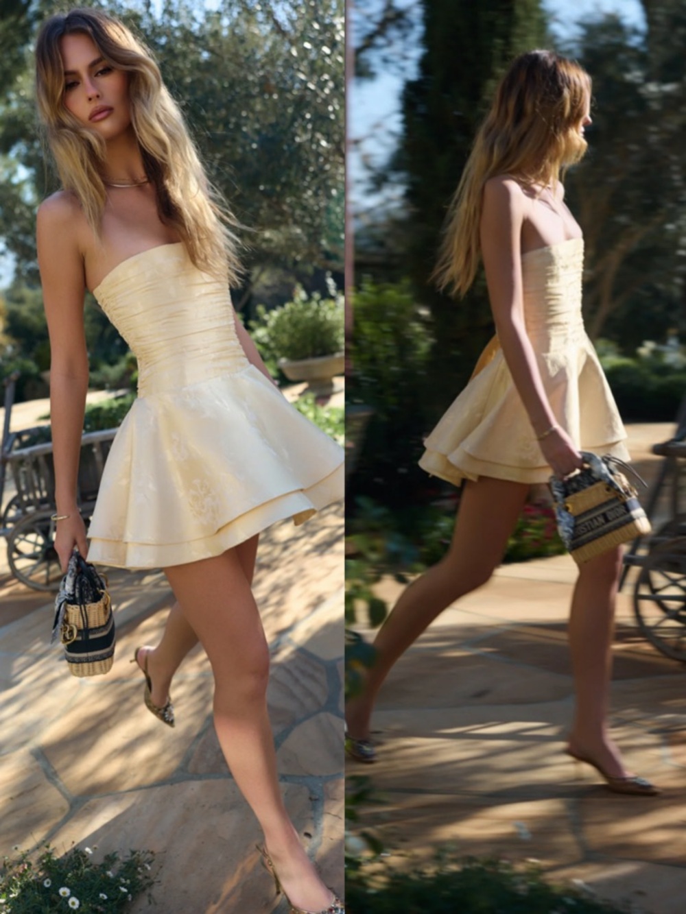 V. Chapman The Ellerie Dress Butter Yellow Baroque Floral Size 2 NEW! With tags! - Picture 3 of 13